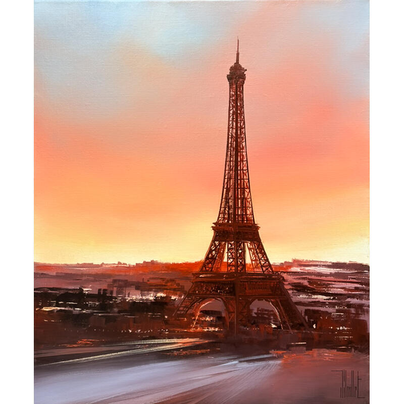Pintura Les lueurs du soir por Guillet Jerome | Pintura