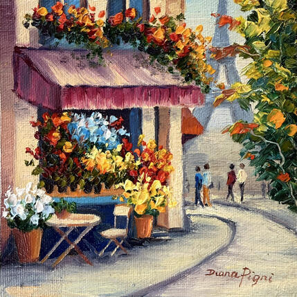 Pintura Little Paris Flower Shop por Pigni Diana | Pintura