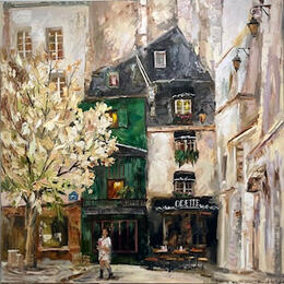 Painting Café Odette by Novokhatska Olga | Painting Figurative Acrylic, Oil Urban
