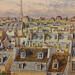Gemälde Les toits des Halles von Decoudun Jean charles | Gemälde Figurativ Urban Aquarell