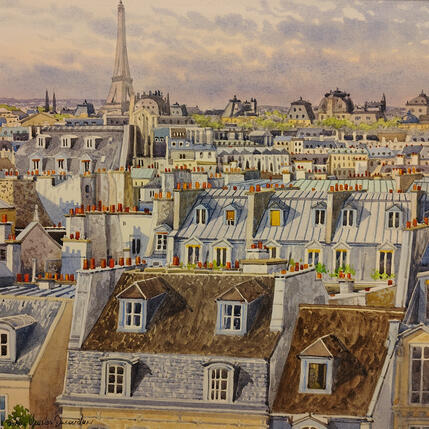 Gemälde Les toits des Halles von Decoudun Jean charles | Gemälde