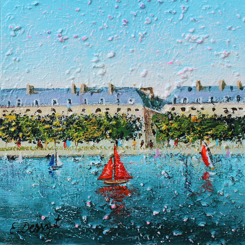 Painting Les voiles des Tuileries ! by Dessapt Elika | Painting Impressionism Acrylic Sand