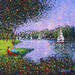 Painting Les potins by Dessapt Elika | Painting Impressionism Acrylic Sand