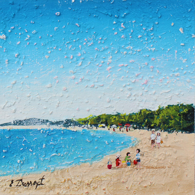 Painting Château de sable by Dessapt Elika | Painting Impressionism Acrylic Sand
