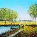 Painting Allons au village by Dessapt Elika | Painting Impressionism Acrylic Sand