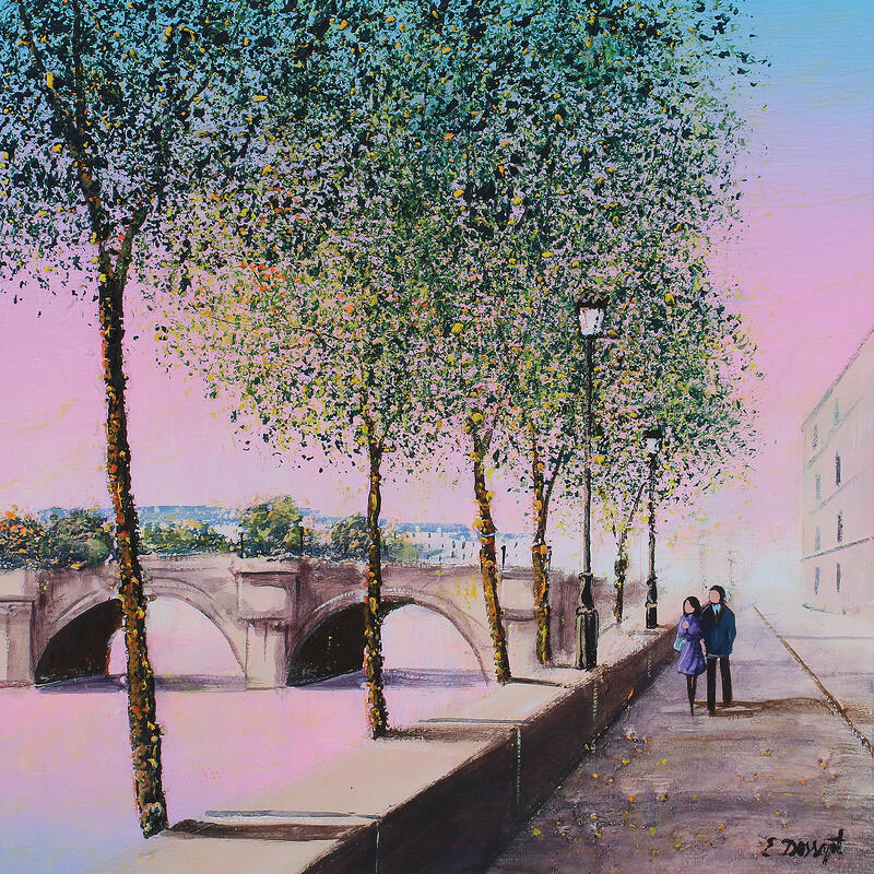 Painting La vie en rose by Dessapt Elika | Painting Impressionism Acrylic Sand
