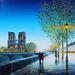 Painting La nuit ne fait que commencer by Dessapt Elika | Painting Impressionism Acrylic Sand