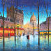 Painting La nuit nous attend à Montmartre by Dessapt Elika | Painting Impressionism Acrylic Sand