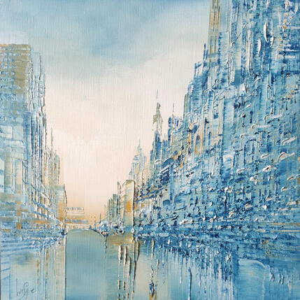 Peinture Matière bleue par Levesque Emmanuelle | Tableau