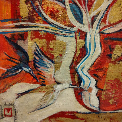 Painting My sweets hummingbirds by Machi | Painting Figurative Oil