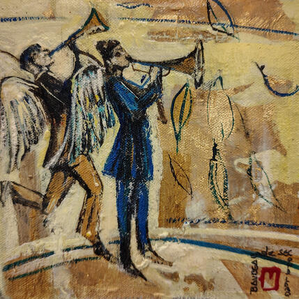Painting Musical angels by Machi | Painting Figurative Oil