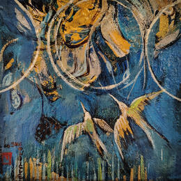 Painting Le soir arrive by Machi | Painting Figurative Oil