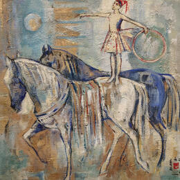 Painting L'enfance by Machi | Painting Figurative Oil