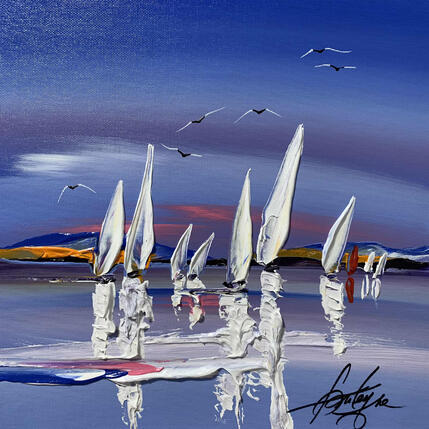 Painting Le Tam Tam des Voiliers by Fonteyne David | Painting Figurative Acrylic