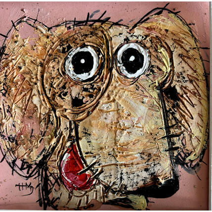 Painting So Happy by Maury Hervé | Painting Raw art Acrylic, Ink Animals