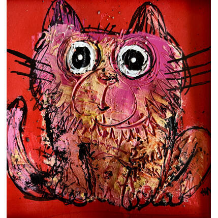 Painting Little, Kitty by Maury Hervé | Painting Raw art Acrylic, Ink Animals