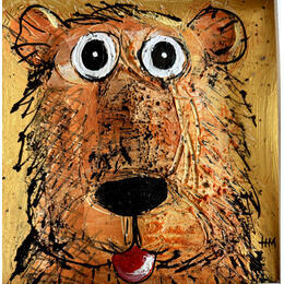 Painting I Like Gold by Maury Hervé | Painting Raw art Acrylic, Ink Animals