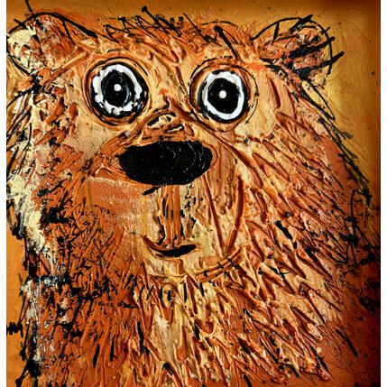 Painting Baby, bear by Maury Hervé | Painting Raw art Acrylic, Ink Animals