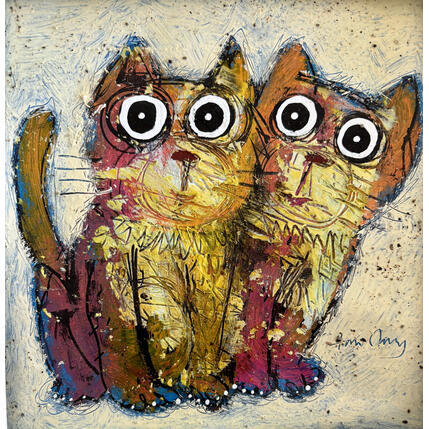 Painting Me and My Shadow by Maury Hervé | Painting Raw art Acrylic, Ink Animals, Pop icons