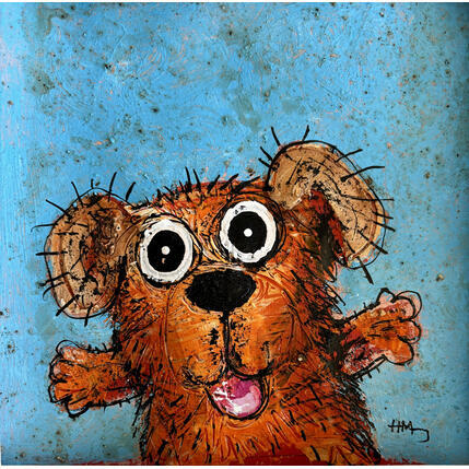 Painting So happy by Maury Hervé | Painting Raw art Acrylic, Ink Animals, Pop icons