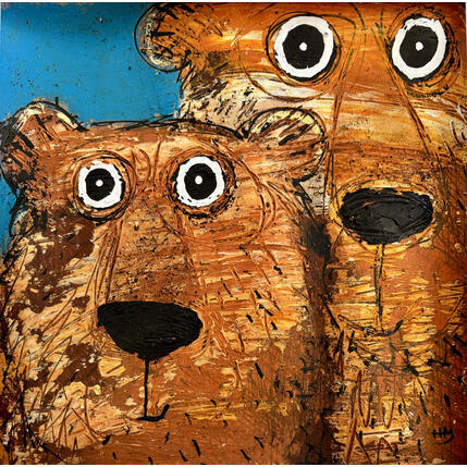 Painting Selfie For2 by Maury Hervé | Painting Raw art Acrylic, Ink Animals, Pop icons