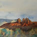 Peinture Sedona 340 par Seruch Capouillez Isabelle | Tableau Figuratif Paysages Urbain Nature Aquarelle