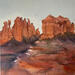 Peinture Sedona 157 par Seruch Capouillez Isabelle | Tableau Figuratif Paysages Urbain Nature Aquarelle