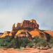 Painting Sedona 153 by Seruch Capouillez Isabelle | Painting Figurative Landscapes Urban Nature Watercolor