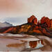 Painting Sedona 161 by Seruch Capouillez Isabelle | Painting Figurative Landscapes Urban Nature Watercolor