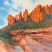 Painting Sedona 165 by Seruch Capouillez Isabelle | Painting Figurative Landscapes Urban Nature Watercolor
