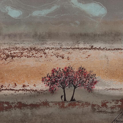 Painting Fiona by Manconi Gil | Painting Subject matter Metal, Upcycling Landscapes
