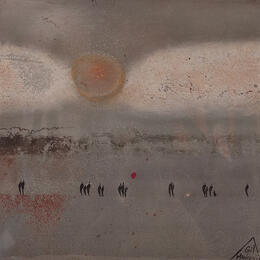 Peinture Florette par Manconi Gil | Tableau Matiérisme Métal, Upcycling Paysages