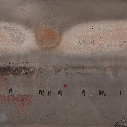 Peinture Florette par Manconi Gil | Tableau Matiérisme Métal, Upcycling Paysages