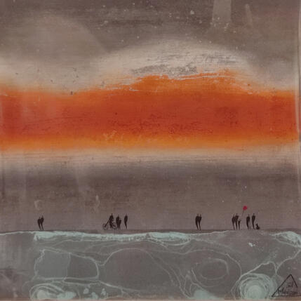Peinture Gaelle par Manconi Gil | Tableau Matiérisme Métal, Upcycling Paysages
