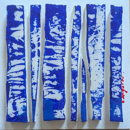 Painting Bc7 impression blanc bleu by Langeron Luc | Painting