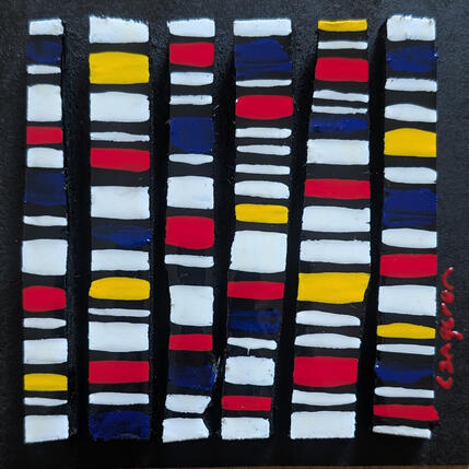 Peinture Bc6 hommage Mondrian par Langeron Luc | Tableau