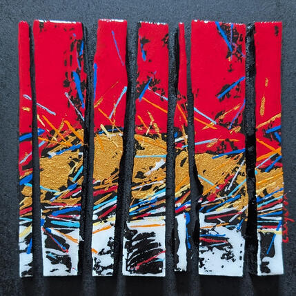 Peinture Bc7 street rouge or blanc par Langeron Luc | Tableau