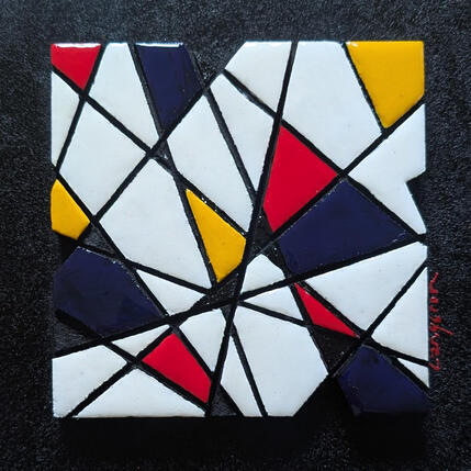 Peinture Bc8 hommage Mondrian oblique par Langeron Luc | Tableau