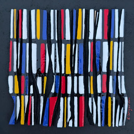 Pintura Bc14 hommage Mondrian por Langeron Luc | Pintura