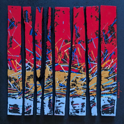 Pintura Bc impression rouge or blanc por Langeron Luc | Pintura