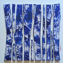 Gemälde Bc10 street blanc bleu von Langeron Luc | Gemälde Materialismus Acryl, Harz, Holz