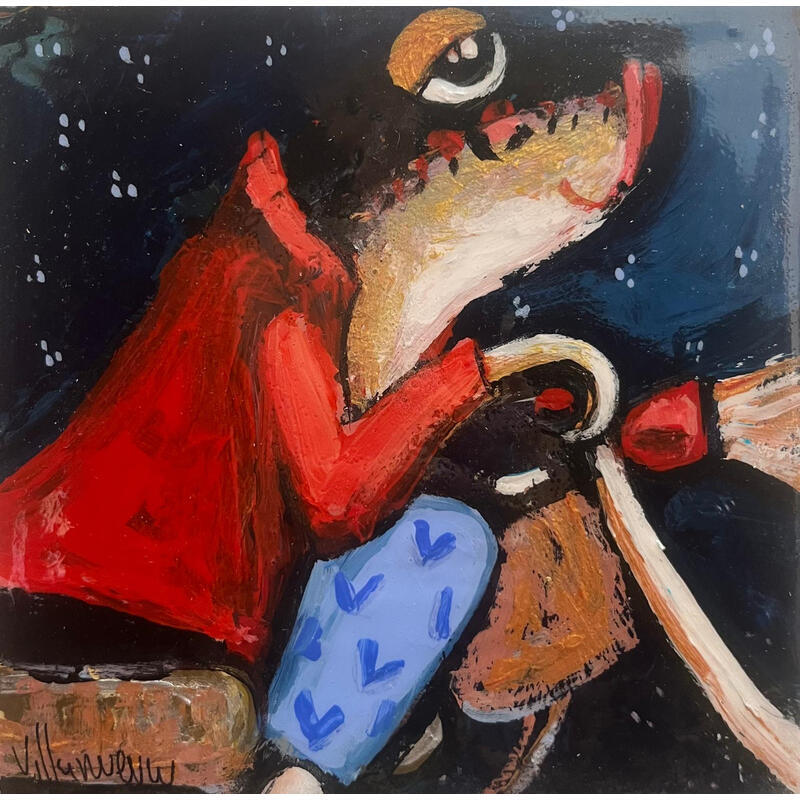 Painting La noche me confunde by Villanueva Puigdelliura Natalia | Painting Figurative