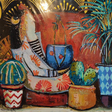 Painting Tarde de domingo  by Villanueva Puigdelliura Natalia | Painting Figurative