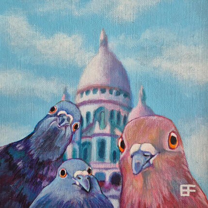 Pintura Sacré Trio por Emma Fischer | Pintura