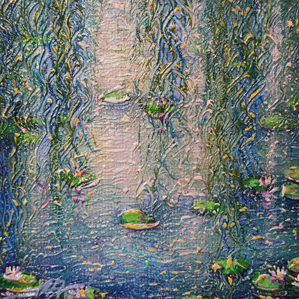 Peinture Reflets sous le saule  par Dessapt Alan | Tableau Figuratif Acrylique, Huile Urbain