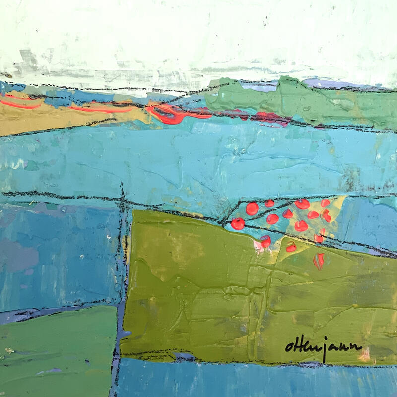 Peinture Champs des fleurs 1 par Ottenjann Andrea | Tableau Abstrait Paysages Acrylique