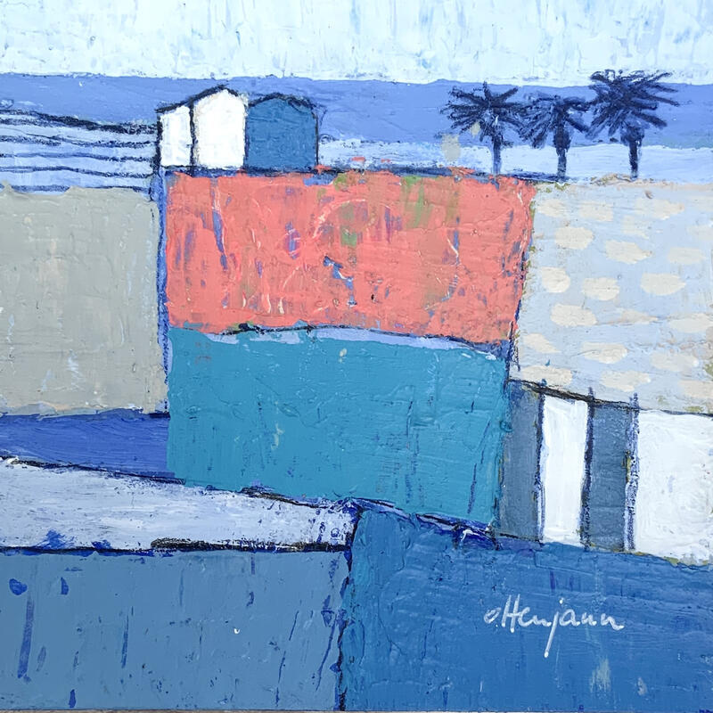 Painting La mer by Ottenjann Andrea | Painting Abstract Landscapes Acrylic