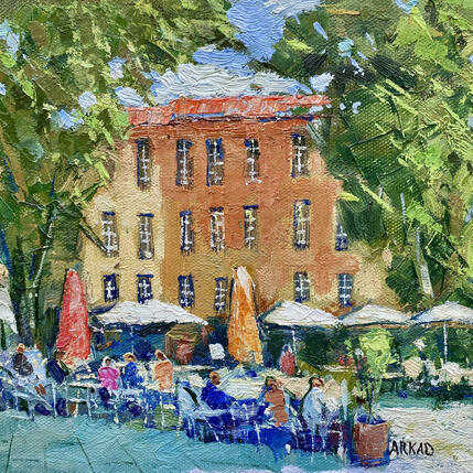 Painting     Douceur de terrasse by Arkady | Painting Figurative Oil Pop icons
