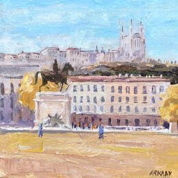 Painting     Lumière sur Fourvière by Arkady | Painting Figurative Oil Pop icons