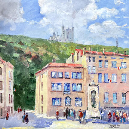 Painting     Sous le regard de Fourvière by Arkady | Painting Figurative Oil